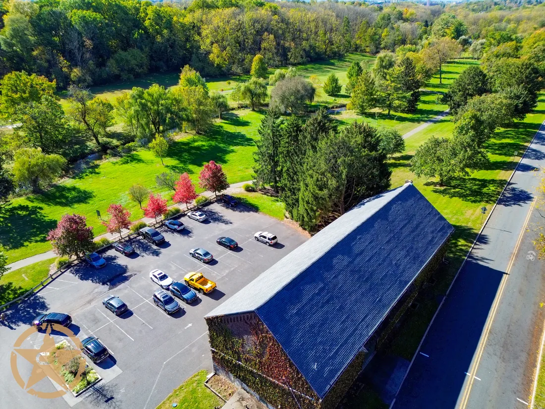 Completed shingle roof on the historic commercial building at 3000 Parkway Boulevard, Allentown